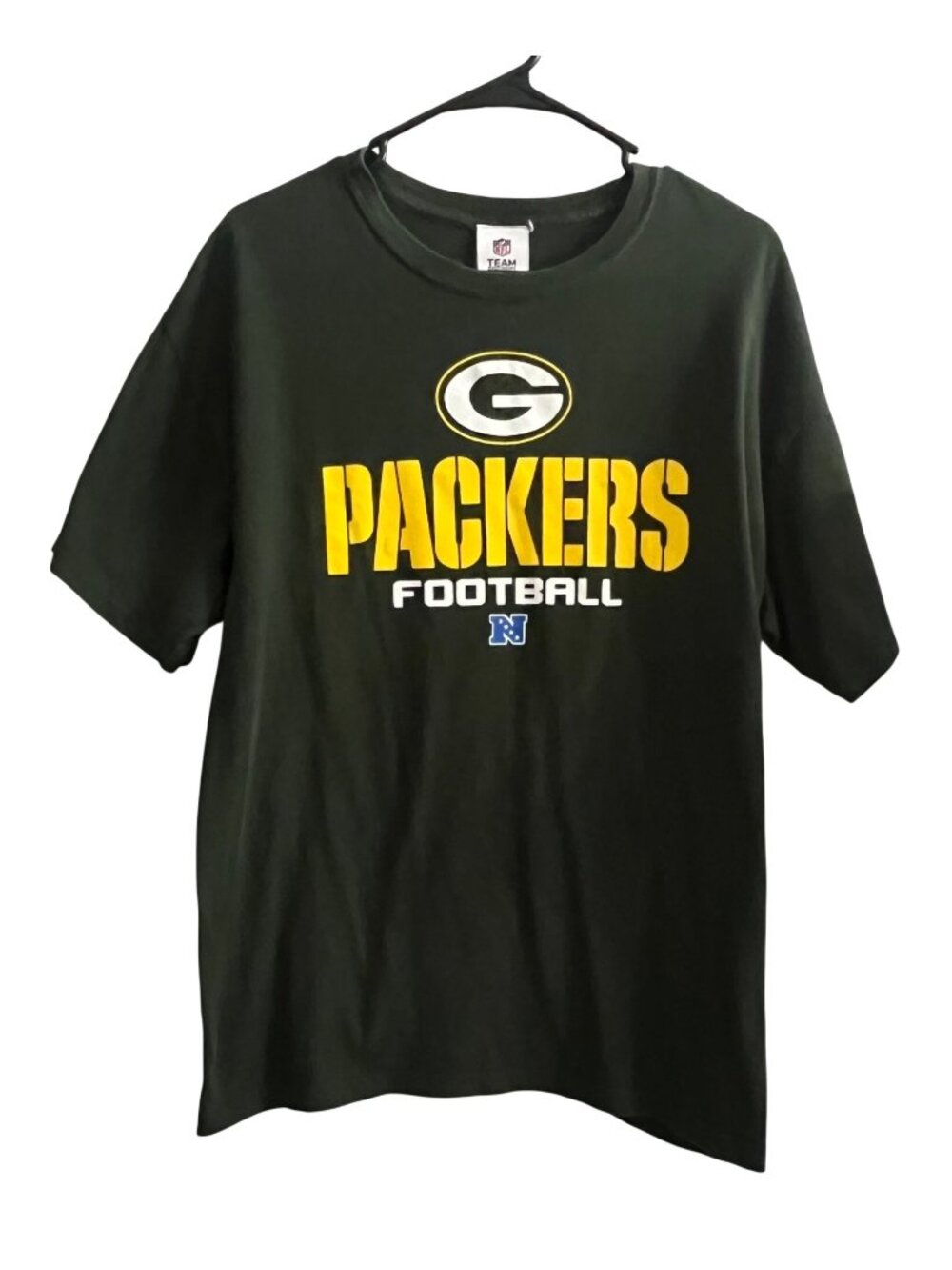 Green Bay Packers NFL Team Apparel Green T-Shirt Football Logo Tee Mens Sz Large